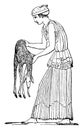 Priestess of Bacchus vintage illustration Royalty Free Stock Photo