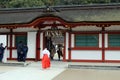 A priestess Miko around Dazaifu Tenmangu, Fukuoka, Japan