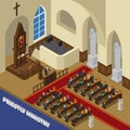 Priestly Ministry Isometric Composition Royalty Free Stock Photo
