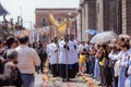 Priests and members of the Catholic church perform a procession Royalty Free Stock Photo