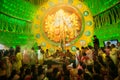 Priests praying to Goddess Durga, Durga Puja festival celebration, Kolkata, India Royalty Free Stock Photo