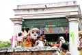 The priests return back the deities of Balabhadra to the Temple