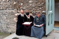 Priests of the Svetitskhoveli Cathedral in Mtskheta Georgia Royalty Free Stock Photo