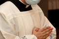 Priests during mass in a Catholic church Royalty Free Stock Photo