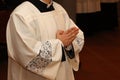 Priests during mass in a Catholic church Royalty Free Stock Photo