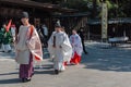 Priets in a japanese temple