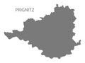 Prignitz grey county map of Brandenburg Germany Royalty Free Stock Photo