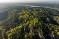 Prihrazske skaly in the Bohemian Paradise on aerial photo