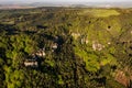 Prihrazske skaly in the Bohemian Paradise on aerial photo