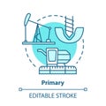 Primary blue concept icon. Product fabrication and construction idea thin line illustration. Primary industry. Raw