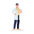 Primary care physician semi flat RGB color vector illustration