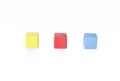 Primary color origami cubes