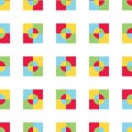 Primary color squares vector seamless pattern