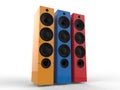 Primary colored speakers