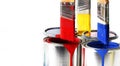 Primary Colors on Paint Brushes