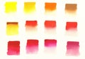Primary colors warm palette watercolor Royalty Free Stock Photo