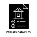 primary data files icon, black vector sign with editable strokes, concept illustration Royalty Free Stock Photo