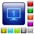 Primary display color square buttons Royalty Free Stock Photo