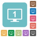 Primary display rounded square flat icons Royalty Free Stock Photo