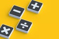 Primary education. Mathematical symbols on buttons