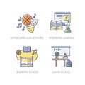 Primary education RGB color icons set Royalty Free Stock Photo