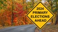 2024 Primary Elections Ahead Sign Royalty Free Stock Photo