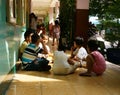 Primary pupil playing at grade school