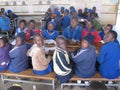 Primary school children inside classroom in Zimbabwe