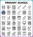 Primary school icon set