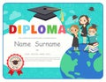 Primary School Kids Graduation Diploma certificate design template