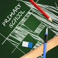 Primary School Shows Lessons And Educate 3d Illustration