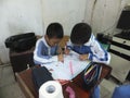 Primary school students in painting