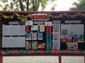 Primary school students workmanship, bulletin board.