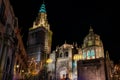 The Primate Cathedral of Saint Mary in Toledo, Spain at night