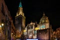 The Primate Cathedral of Saint Mary in Toledo, Spain at night