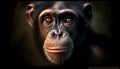 Primate portrait young macaque staring at camera generated by AI