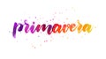 Primavera - watercolor lettering