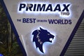 Primaxx tire booth sign at Inside racing bike festival in Pasay, Philippines Royalty Free Stock Photo