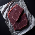 Prime Cuts: Raw Beef on Parchment Paper