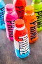 Prime Energy Drink . Bottle drink on rustic background