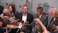 BRNO CZECH REPUBLIC, MAY 2, 2018: Prime Minister Andrej Babis and Richard Brabec arrived for the citizens of Brno, press