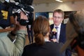 Prime minister Daniel GÃÂ¼nther gives a TV interview