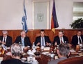 Ehud Barak Presides over Meeding in Jerusalem in 1999