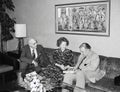 Denis Thatcher, Margaret Thatcher, and Teddy Kollek in Jerusalem Royalty Free Stock Photo