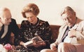Denis Thatcher, Margaret Thatcher, and Teddy Kollek. Royalty Free Stock Photo