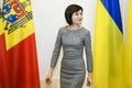 Prime Minister of the Republic of Moldova Maia Sandu during visit to Kyiv, Ukraine. 11-07-2019 Royalty Free Stock Photo