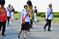 Prime Minister, Yingluck Shinawatra marching Royalty Free Stock Photo