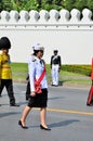 Prime Minister, Yingluck Shinawatra marching Royalty Free Stock Photo