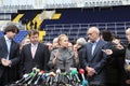 Prime-minister, Yuliya Timoshenko visit Metalist Royalty Free Stock Photo