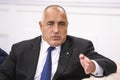 Prime Ministers of Bulgaria Boyko Borisov during visit to Ukraine. Kyiv, Ukraine, May 2018 Royalty Free Stock Photo